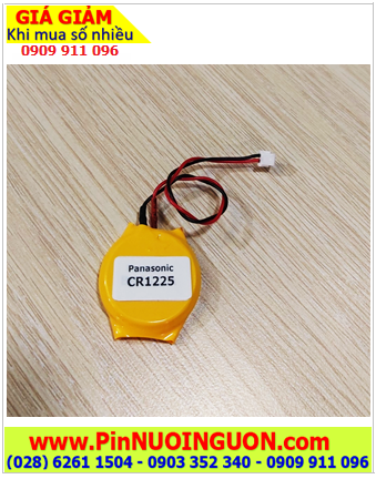 Pin CMOS CR1225; Pin nuôi nguồn CMOS 3v lithium Panasonic CR1225 (Dây zắc cắm) chính hãng /Xuất xứ Indonesia